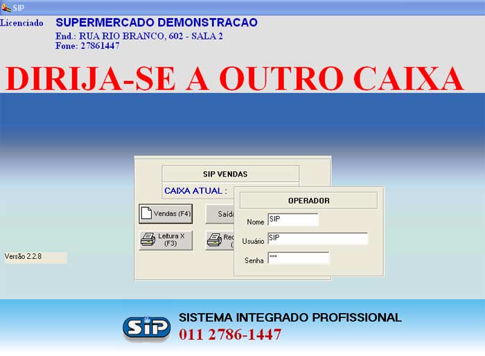 Tela Principal Checkout Caixa - Sip Sistema Sacolão