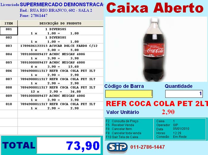 Vendas de Produtos - Sip Vendas Supermercado